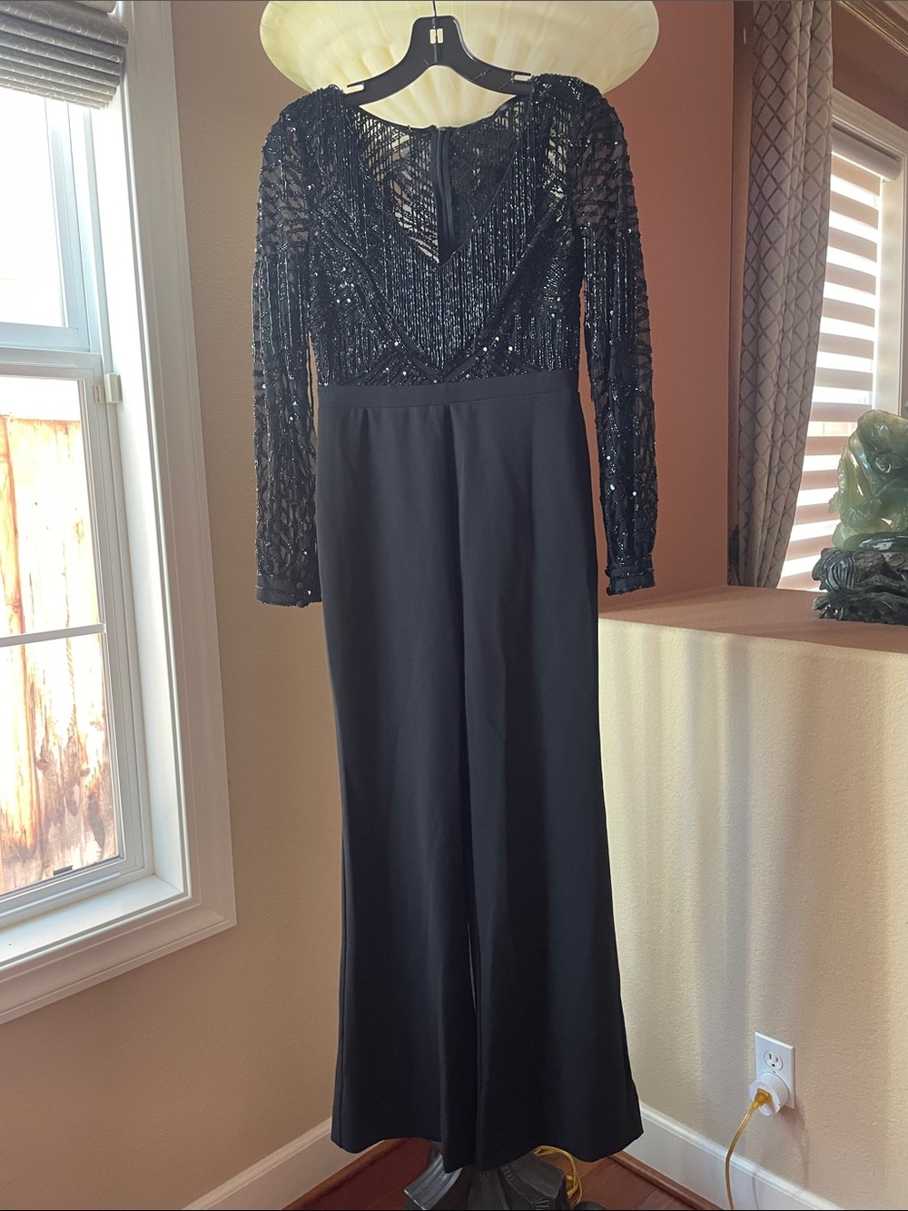 Brand new Aiden Mattox Black Sequin Long Sleeve Jumpsuit